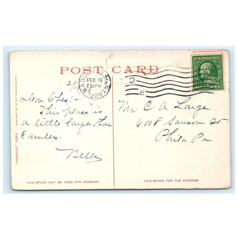 Vintage‎ Postcard New York City Singer Building Skyline Architecture Posted 1909